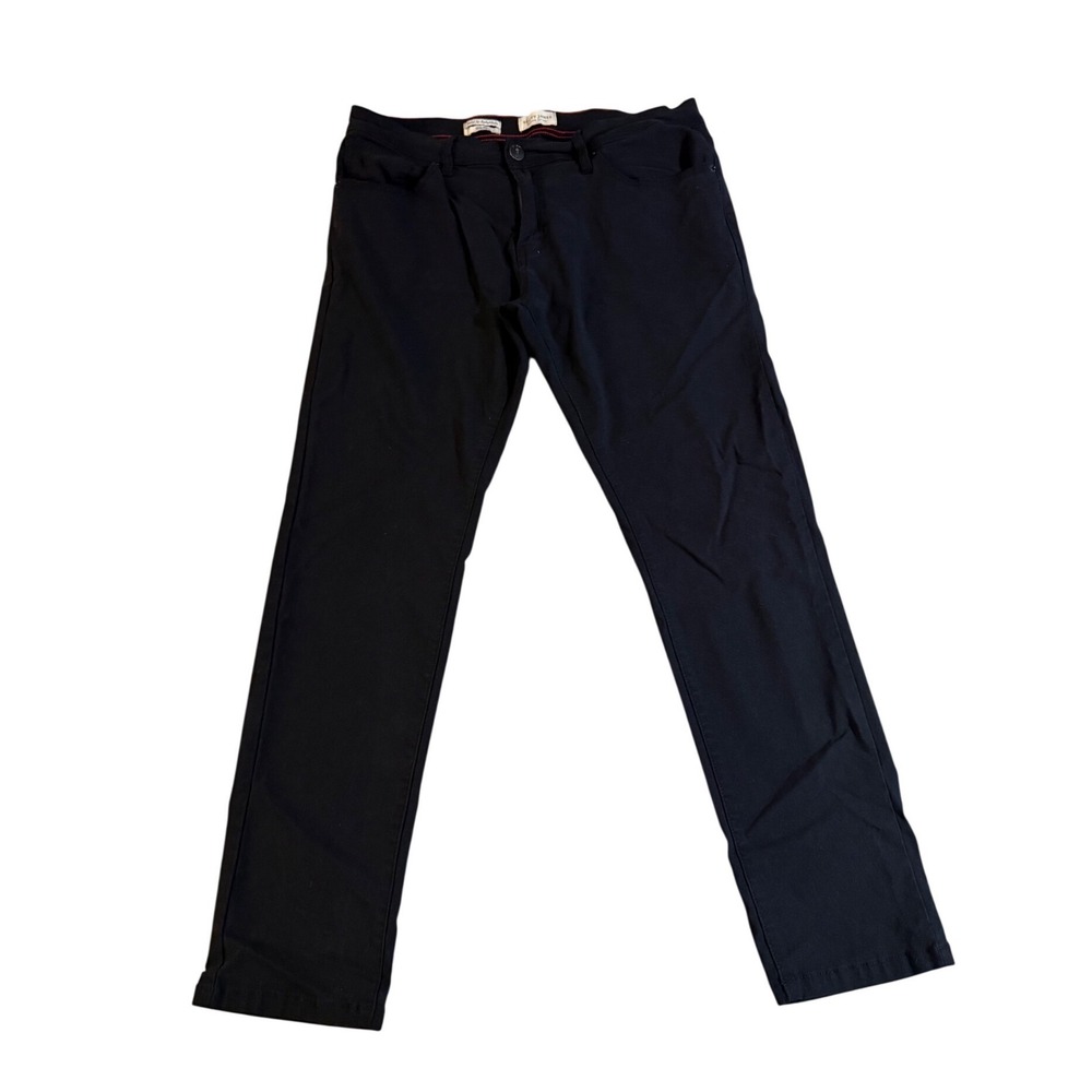 Scott James England Mens Slim Fit Black Stretch Pants 34x31 Viscose Blend
